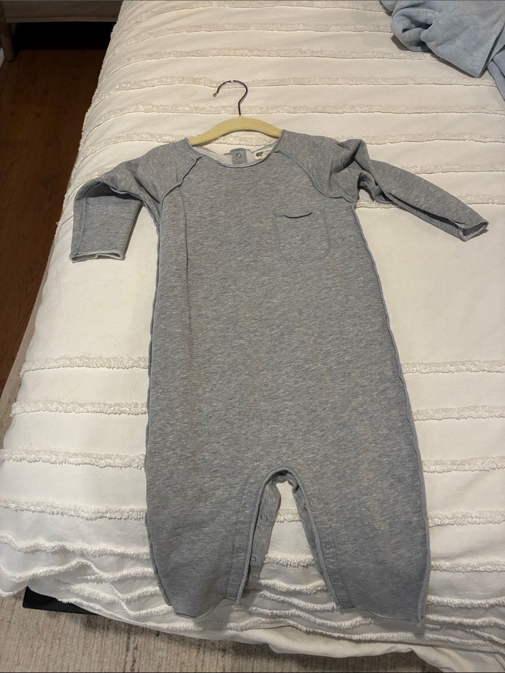 Cozy Gray Baby Footie One-Piece - Long Sleeve Comfort